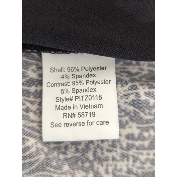 Coral Bay Black & Tan Print Duet Top - Size PL -  Black Tank & Cardigan SET NWT - Picture 8 of 10